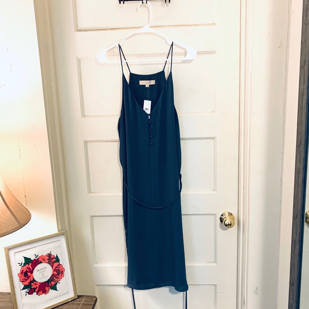 Midi Dress w/button front, flowy and lined 👗🥰